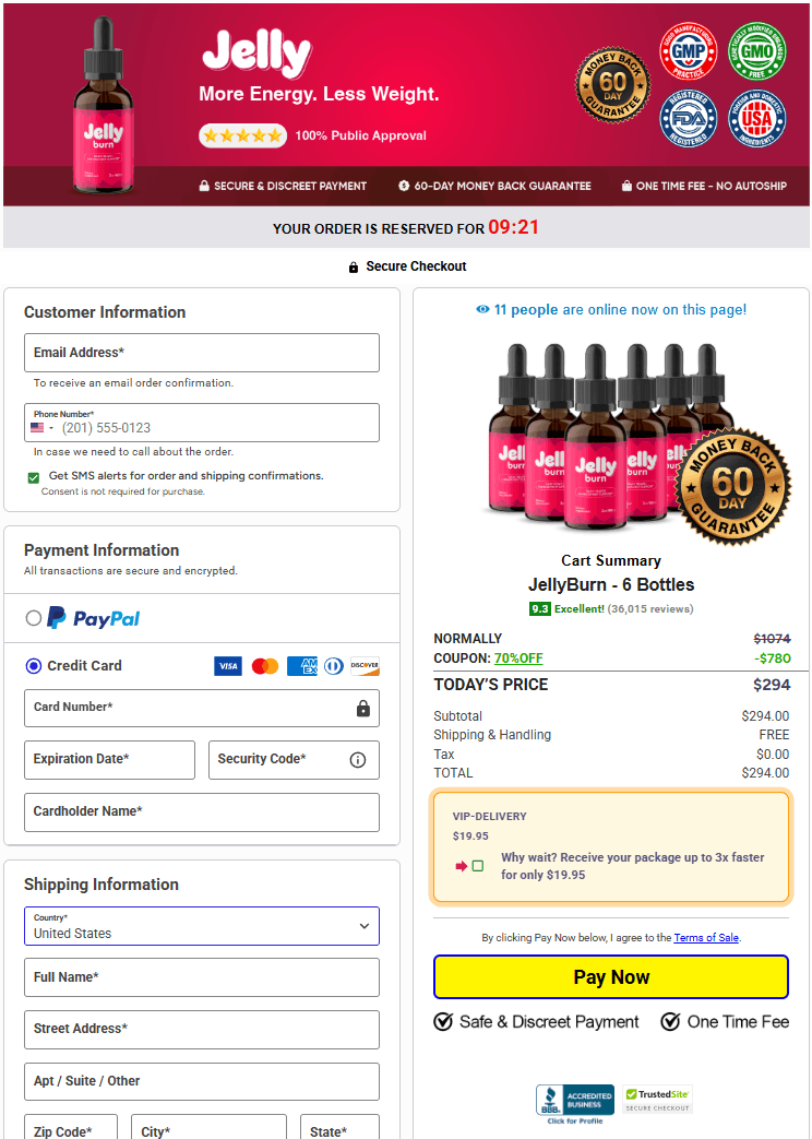 JellyBurn order form
